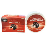 Red container and packaging of Jaush-E-Khas Gotika for men on a white background