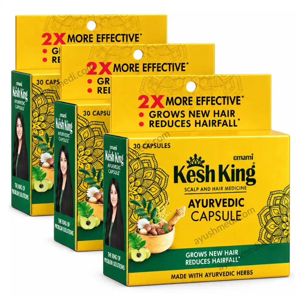Kesh King Capsules (30Caps) combo of 3 packs