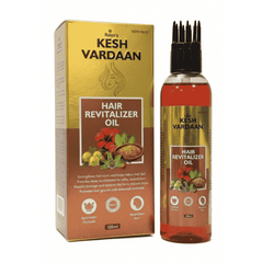 Kesh Vardaan Hair Revitalizer Oil packaging and bottle on a white background