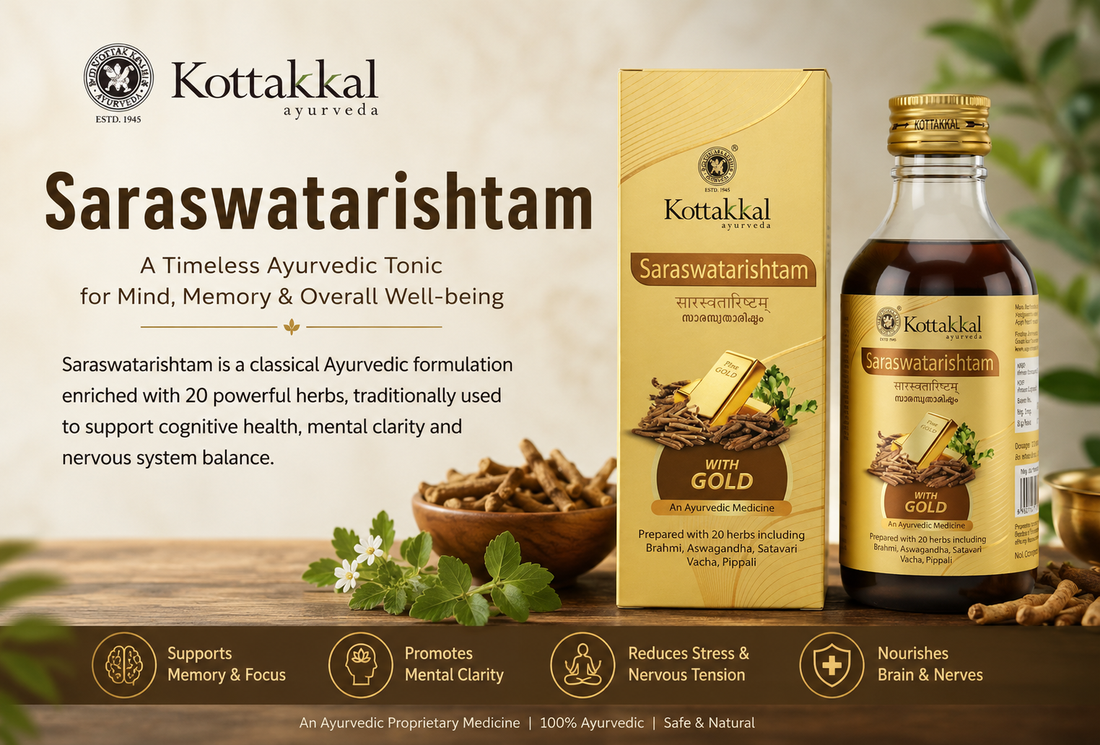 Kottakkal Saraswatarishtam Gold (200ml): Fayde, Ingredients Aur Poora Guide