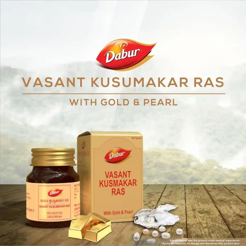 Dabur Vasant Kusumakar Ras with Gold & Pearl