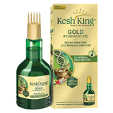 Kesh King Gold Ayurvedic Oil bottle and packaging on a white background