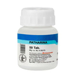 White pill bottle labeled 'Patharina' with blue label on a white background